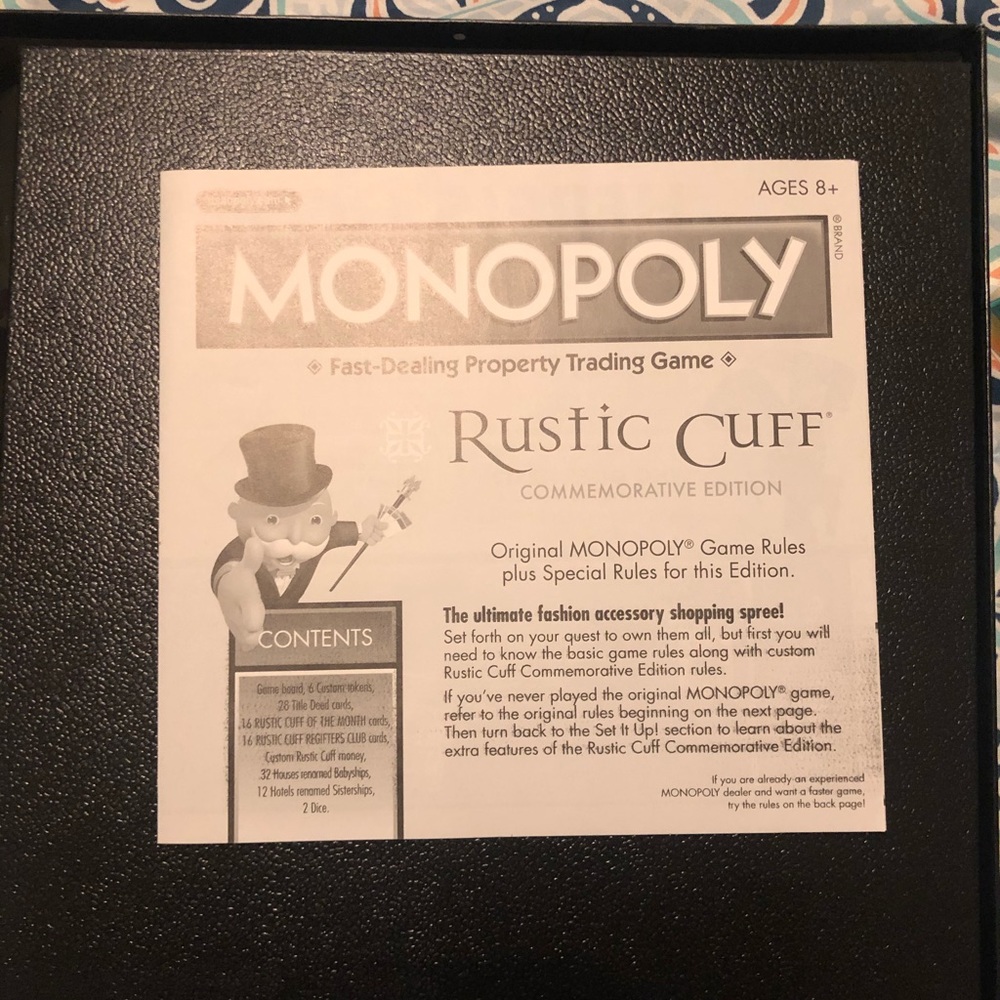 Rustic Cuff Monopoly Board Game - Picture 2 of 4